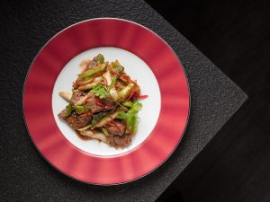 Stir-fried Sliced Lamb  with Fermented Bean Curd and Spring Onion